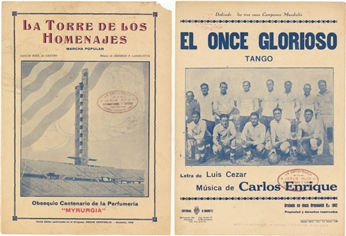 Lot of (2) Printed Sheet Music for the Official Tango of the 1930 World Cup Championship (Letter of Provenance)